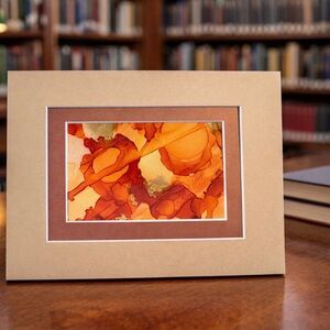 Handmade Abstract original yellow orange wall decor painting